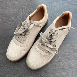 Massimo Dutti Sand Split Suede Sneakers